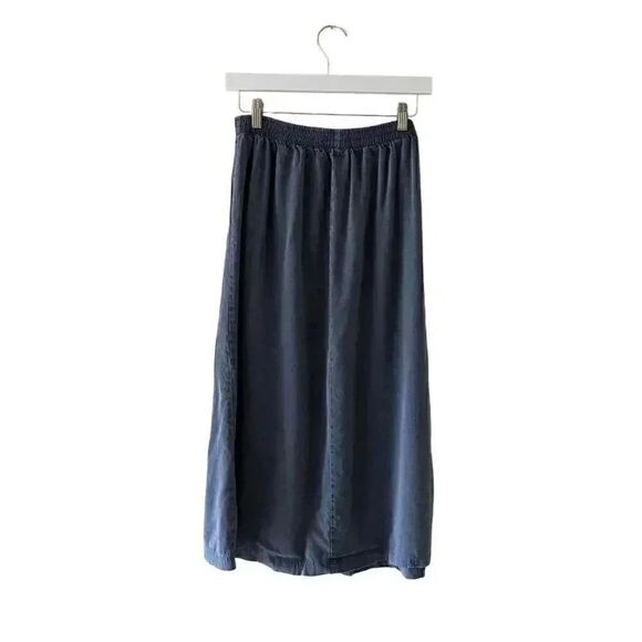 Lauren K Sport Slip On Minimalist Blue Washed Elastic Waist Maxi SZ M # 1936 - Picture 5 of 10